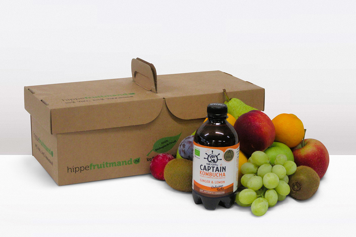 Fruitmand BiologischeKombucha Ginger lemon